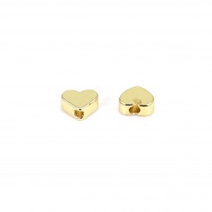 Heart spacer plated by "flash" gold on brass 4.3x5mm x 8pcs