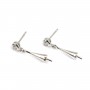 Umbrella Earstuds with zirconium oxide, 925 Sterling Silver 4x20mm x 2pcs