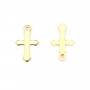 Charm cross by "flash" gold on brass 7x11mm x 10pcs