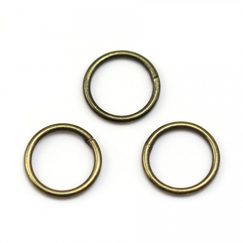 Round welded rings, in metal bronze color, 1 * 8mm about 50pcs