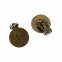 Support clip for cabochon of 18mm to stick, of brass color x 8pcs