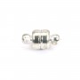 Silver tone Magnetic clasp round 10mm x1pc