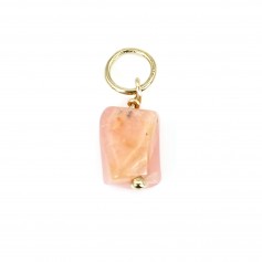 Ciondolo barocco in opale rosa - riempito d'oro x 1 pezzo
