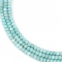 Amazonite faceted flat round beads on thread 5x8mm x 40cm