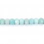 Amazonite faceted flat round beads on thread 5x8mm x 40cm