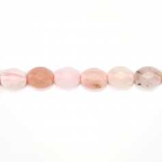 Pink opal, faceted oval shape, 8x10mm x 2pcs