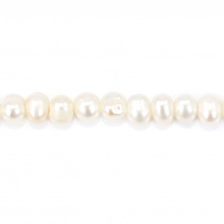 Perles d'eau douce blanche irrégulière 3-4mm x 40cm