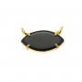 Pendentif Onyx noir marquise serti argent 925 doré à l'or fin - 2 anneaux - 13x20mm x 1pc