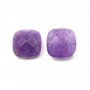 Cabochon amethyste faceted square 14mm x 1pc
