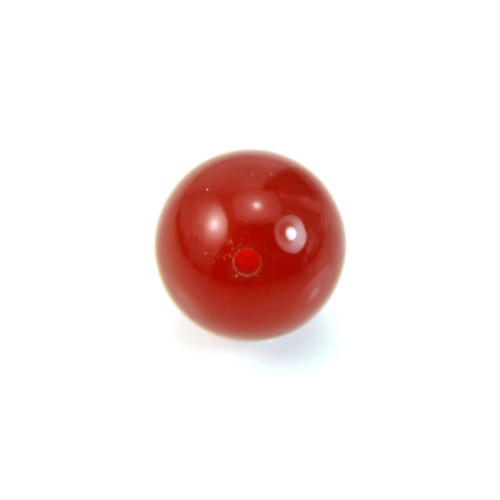 Agata rossa, semi-forata su un lato, rotonda 6 mm x 4 pz