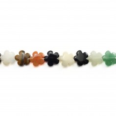 Gemstones mixed flowers bead strand 15mm x 45cm