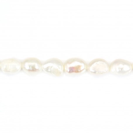 White oval freshwater pearls 7x9mm x 10pcs