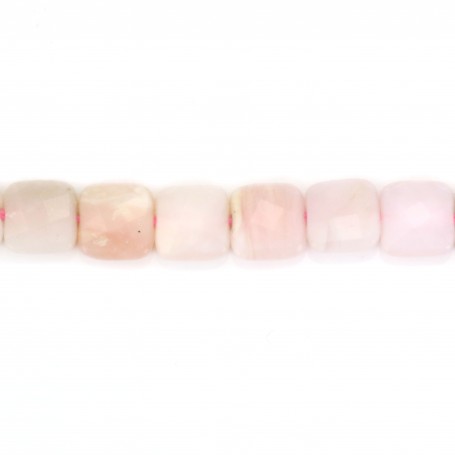 Opale rose de forme carré facettée 6mm x 39cm