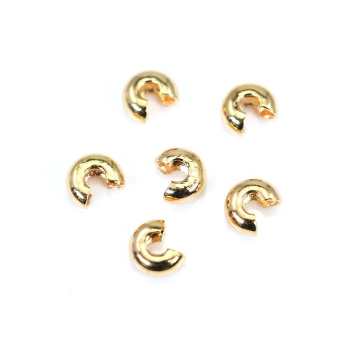 Copri nodo di perle placcate oro 3mm x 10pz