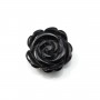 Cabochon agate noir fleur 15mm x 1pc