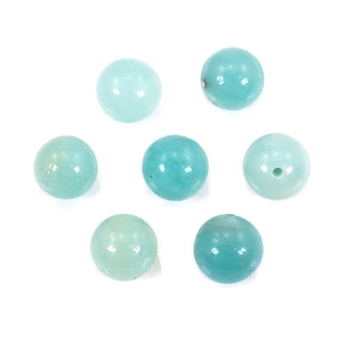 Amazonite half-drilled on one side 8mm x 2pcs