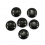 Pendant in black agate, in flat round shape, 8mm x 4pcs