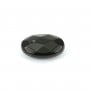 Pendentif agate noir ovale facette 10x14mm x 1pc