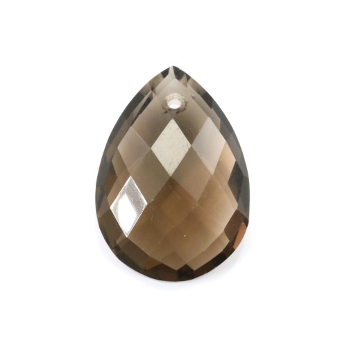 Smoked quartz, in faceted drop shaped, 13 * 18mm x 1pc