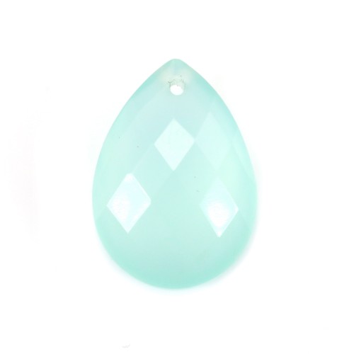 Blue sky chalcedony, in faceted drop shaped, 13 * 18mm x 1pc