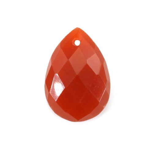 Orange cornaline, in faceted drop shaped, 13 * 18mm x 1pc