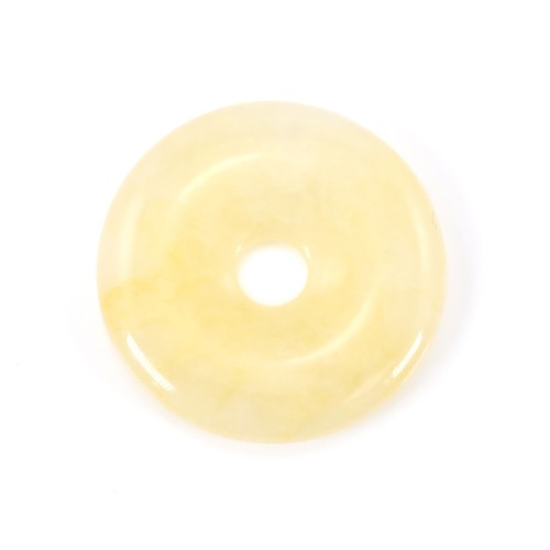 Donut en jade jaune 30mm x 1pc