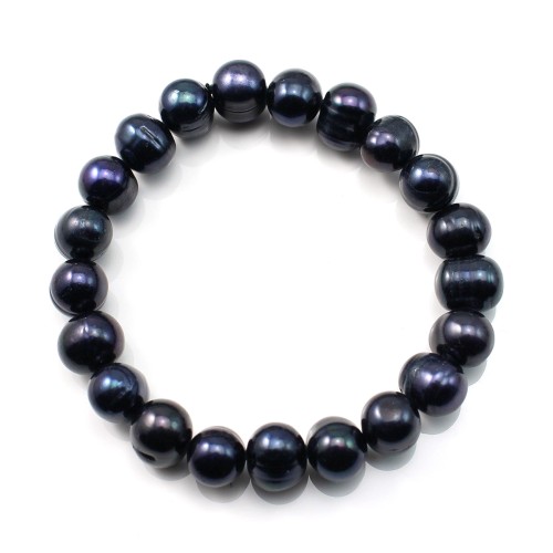 Bracelet Perle D'eau Douce noir