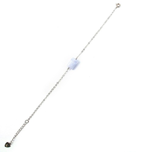 Silver Bracelet 925 chalcedony rectangle
