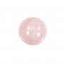 Pink quartz, half drilled, round 6mm x 4pcs