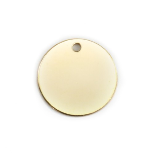 Medaglia con incisione rotonda riempita d'oro, 11 mm x 1 pz