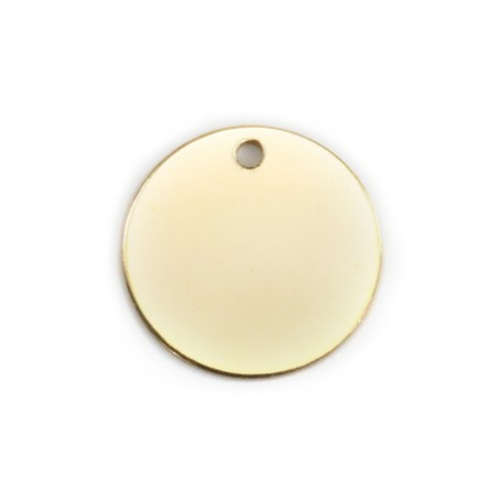 Breloque ronde médaille à graver en gold-filled, 11mm x 1pc