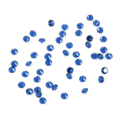 Oxyde de zirconium taille brillant bleu 1.5mm x 50pcs
