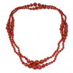Red agate necklace round x 140cm