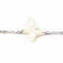 Bracelet chaîne argent 925 papillon en nacre blanc