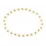 Bracelet Aquamarine & Morganite 4mm with golden pearl x 1pc