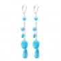 Earring Silver 925 reconstructed turquoise dormeuse x 2pcs