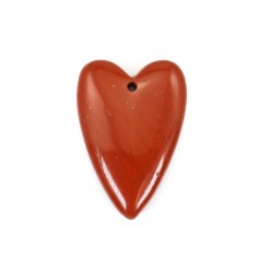 Red Jasper Heart Pendant 20x30mm x 1pc