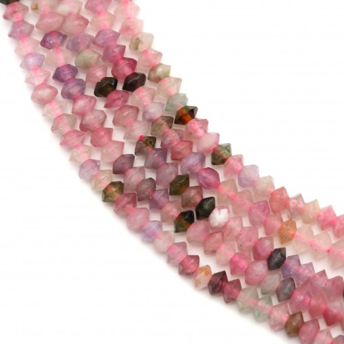 Multicoloured Tourmaline, faceted abacus roundel, 2x3mm x 39cm
