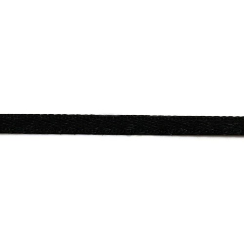 Filo di poliestere satinato nero bifacciale 3 mm x 5 m