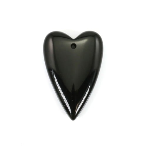 Pendentif Obsidienne coeur 20x30mm x 1pc