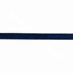 Fio de poliéster Dupla face de cetim 3mm Azul escuroX 5 m