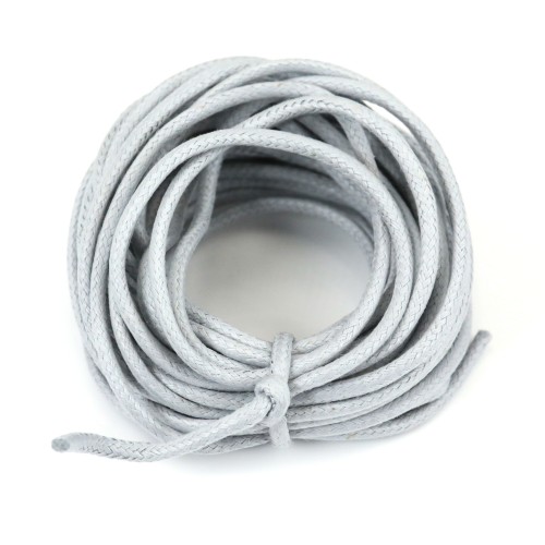 Grey waxed cotton cords 2.0mm x 5m
