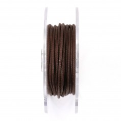 Cordón de algodón encerado marrón oscuro de 2,0 mm x 5 m