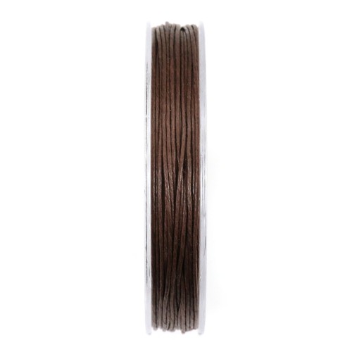 Dark brown waxed cotton cords 0.8mm x 20m