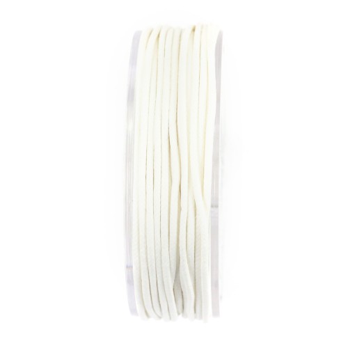 White waxed cotton cords 2.0mm x 5m