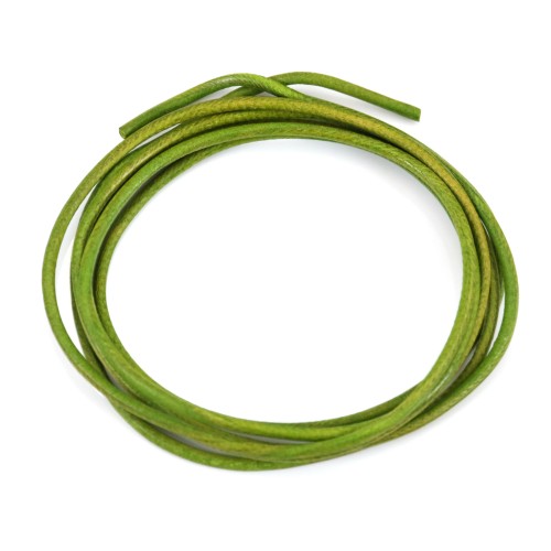 apple green Leather cord rounded goatskin 1.3mm x 1m