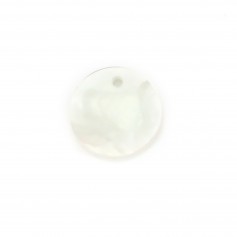 Conchiglia piatta rotonda di madreperla bianca 8 mm x 2 pezzi