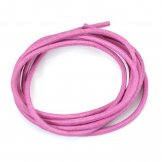 Leather cord rounded cowhide pink 2mm x 1m