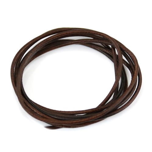 brown Leather cord rounded goatskin1.3mmx 1m