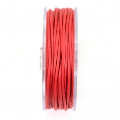 Cordón de algodón encerado rojo 1,5 mm x 20 m